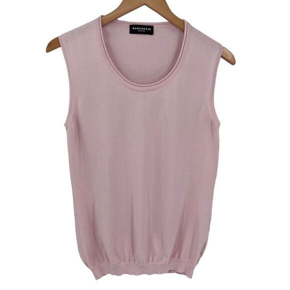 Marchesin Sleeveless Scoop Neck Pullover Sweater Lightweight Women XL Pink - Picture 1 of 5